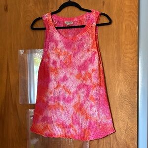 Jamison Women’s Pink and Orange Tie Dye Sleeveless Knit Tank Top